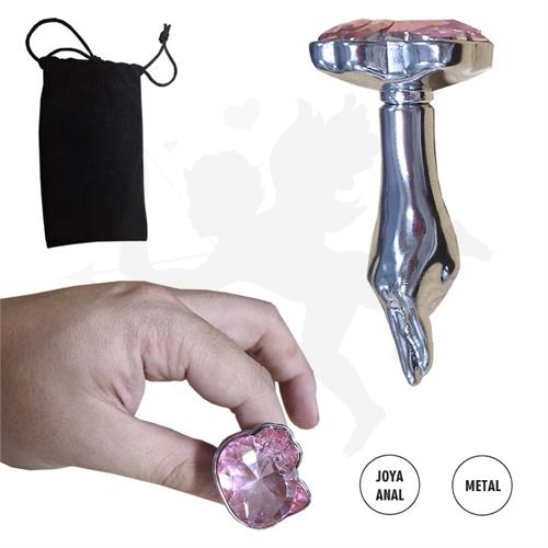 Mensa Rosa S: Plug de entrenamiento anal pequeño con joya de gatito rosa